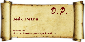 Deák Petra névjegykártya